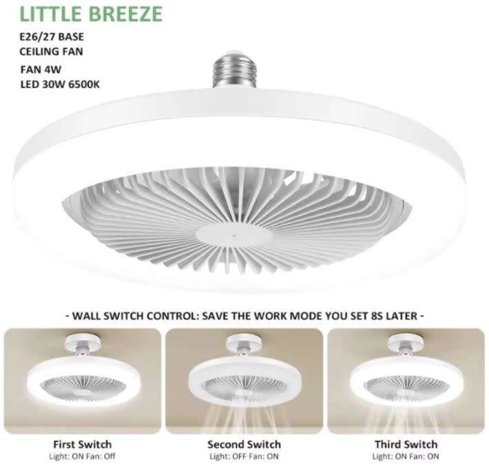 30W LED Light with Build-in Fan with 3 Speed Settings