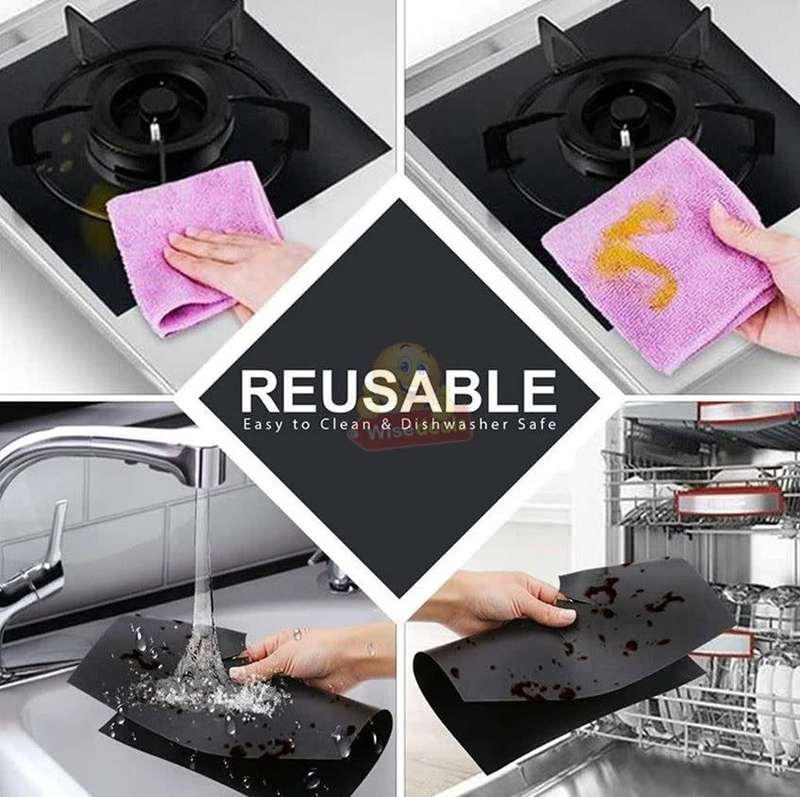2 Piece Gas Burner Covers and 1 Piece Gap Cover, Reusable, Washable and Easy to Clean