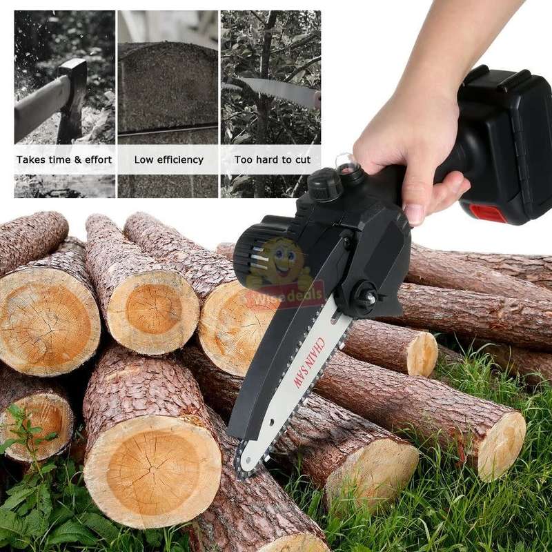 550W Cordless Chainsaw with 24V Lithium Battery, Wrench, Screwdriver & Charger