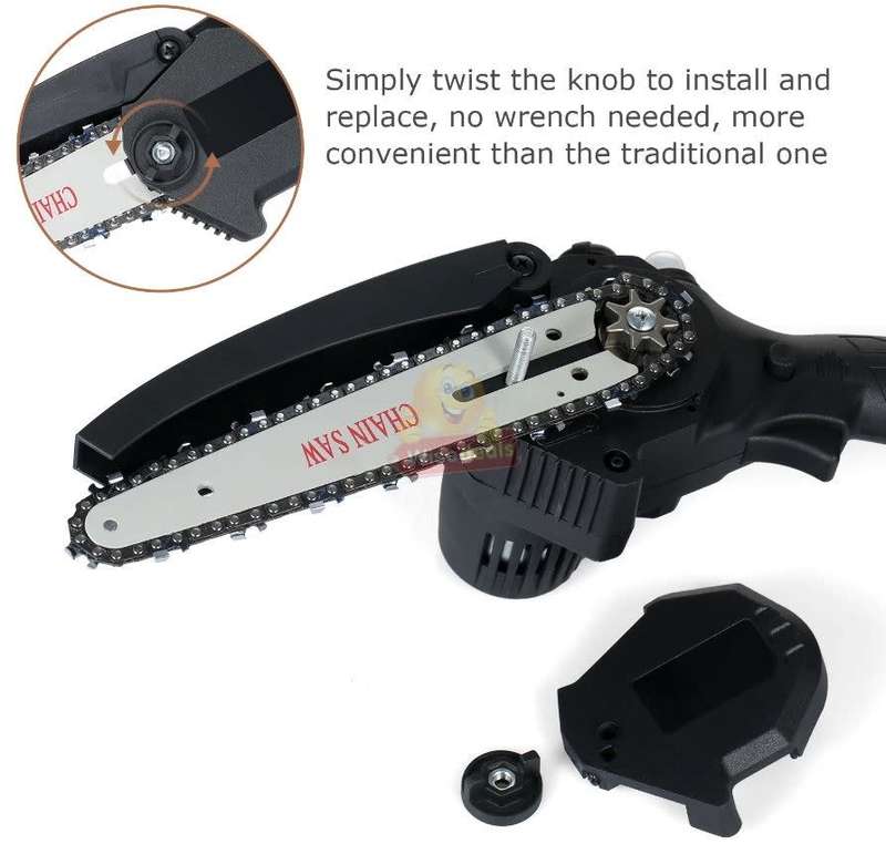 550W Cordless Chainsaw with 24V Lithium Battery, Wrench, Screwdriver & Charger