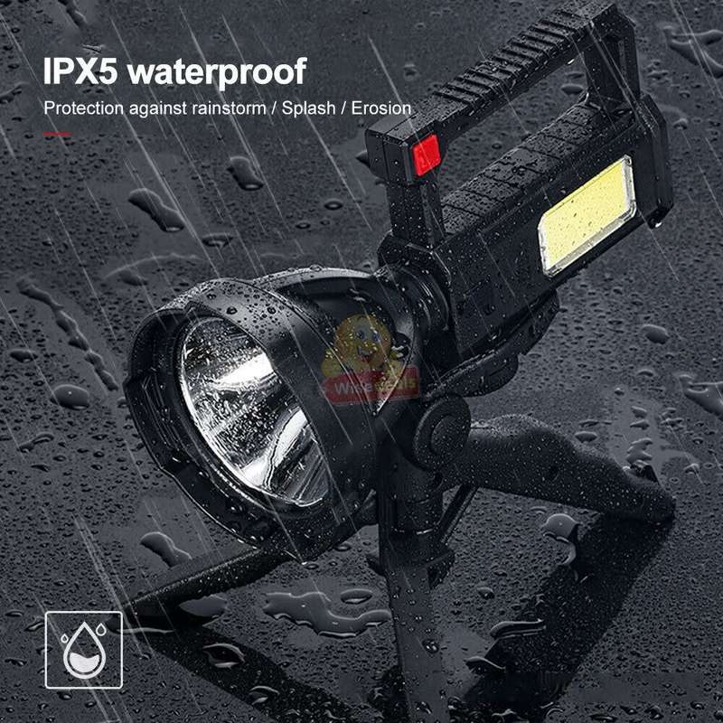 Super Far Distance LED Search and Flash Light and Tripod, USB Interface, Mobile Power Bank