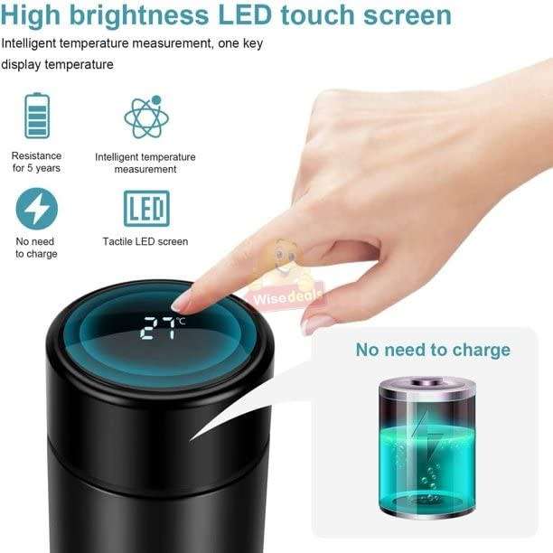 Smart Temperature LED Display Thermal Flask, Leak-Proof and 304 Stainless Steel