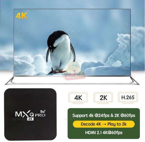 4K MXQ Pro 5G Android TV Box, Android 11.1 4G + 32G