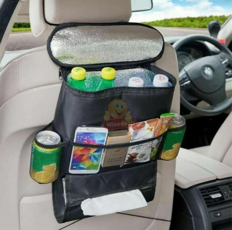 Back Seat Cooler Organizer, Waterproof with Mesh & Tissue Box Holder - START R1 ONLY