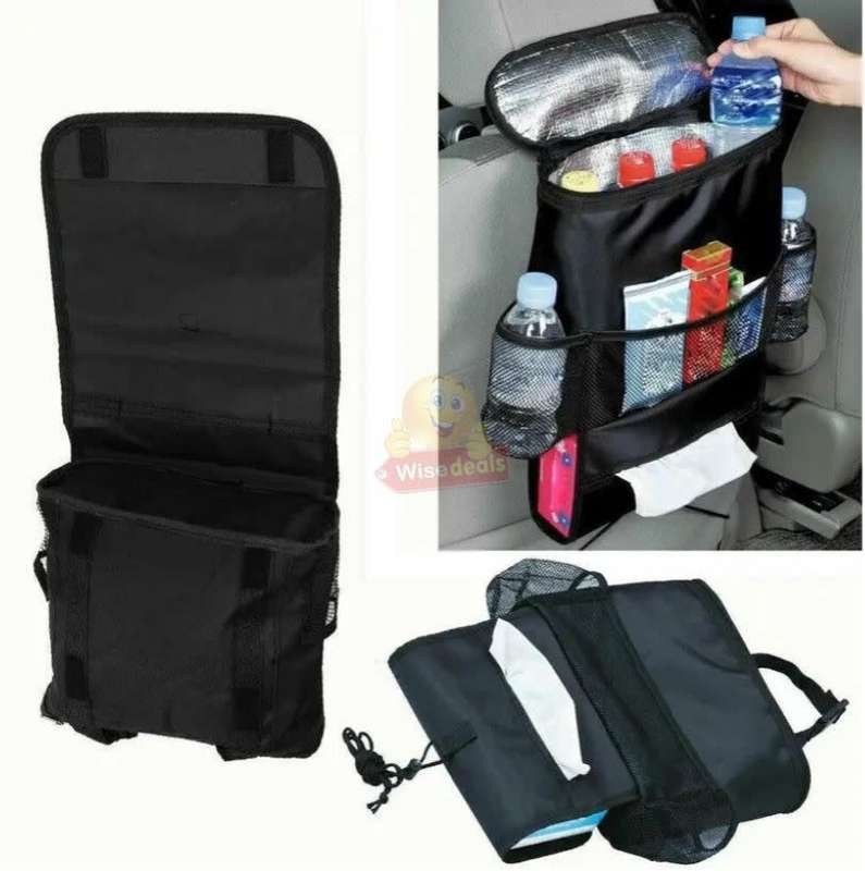 Back Seat Cooler Organizer, Waterproof with Mesh & Tissue Box Holder - START R1 ONLY