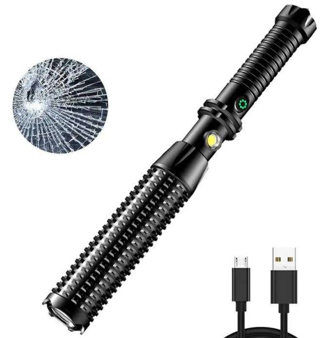Tactical Outdoor Self-Defence LED Flashlight, Rechargeable, Waterproof, USB Charging etc.