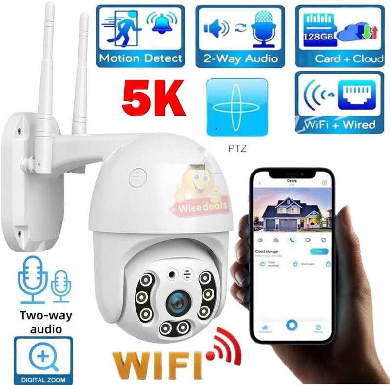 NEW 5K WIFI IP Outdoor or Indoor Camera, 5G, V380 Pro App
