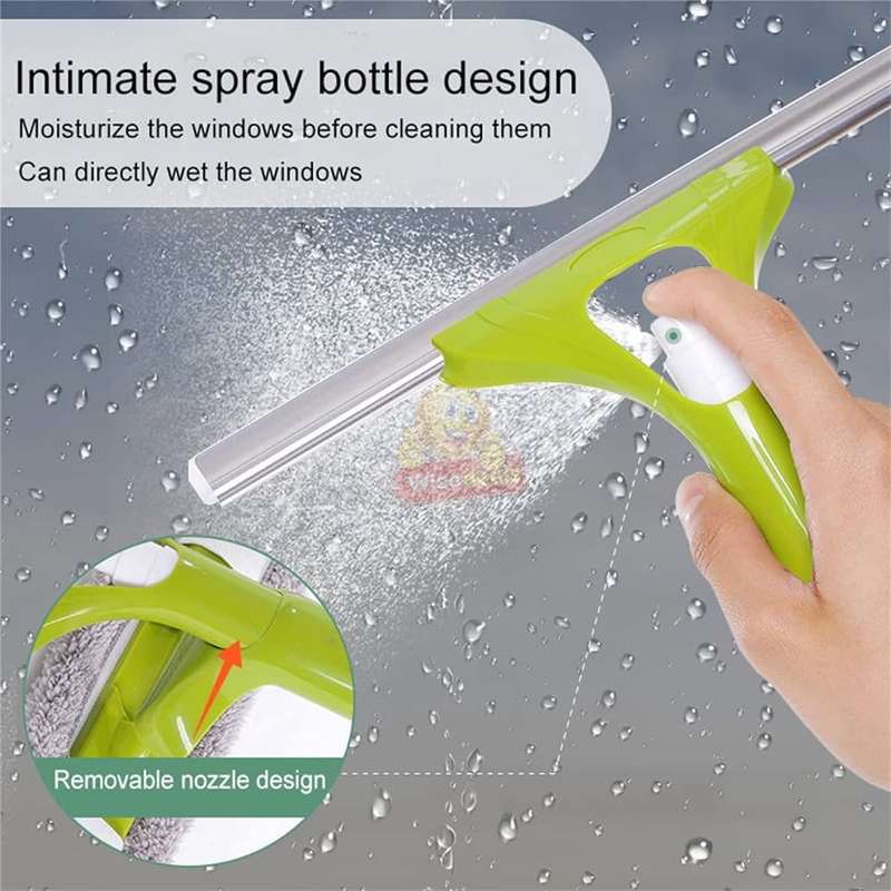 Car Window Scraper with attached Sprayer - Effortlessly Clean Mirrors, Screens, and Bathroom Surface