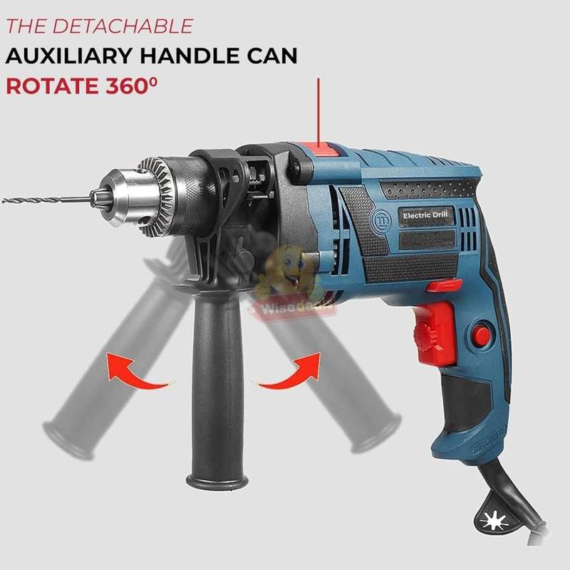 Electric 360 Degree Rotary Multifunctional Impact Drill with a lot of Accessories in a Carry Case