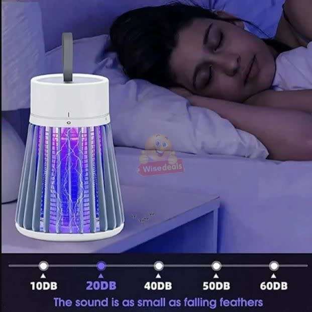 USB Rechargeable 360 Degree Powerful Mosquito Killer Light with Handle - Purple and White