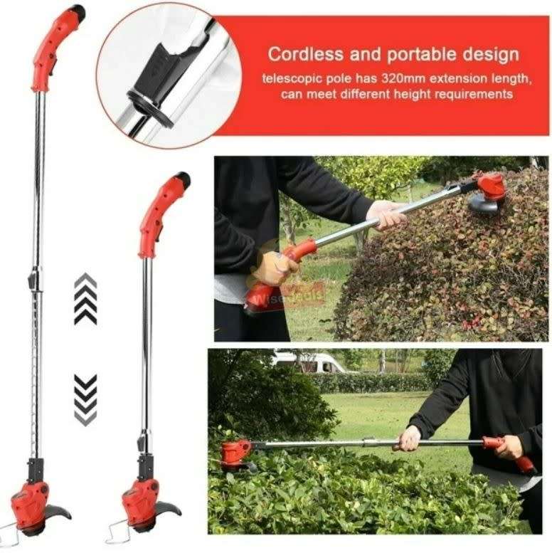 3 in 1 Cordless 12V Lawn Mower and Grass Cutter with Lithium Battery , Extendable and Foldable