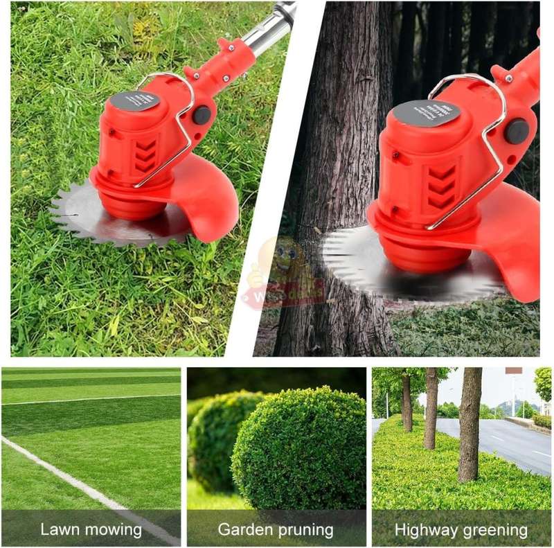 3 in 1 Cordless 12V Lawn Mower and Grass Cutter with Lithium Battery , Extendable and Foldable