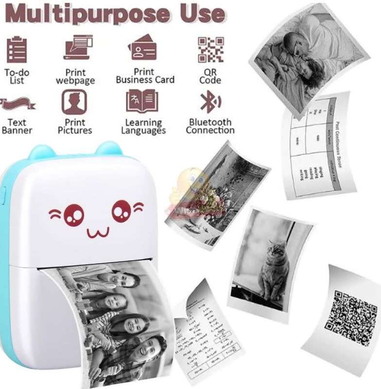 Bluetooth Thermal Printer APP for Android and Ios, Built-in Rechargeable Battery