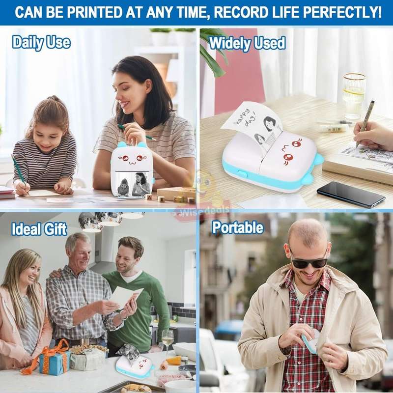 Bluetooth Thermal Printer APP for Android and Ios, Built-in Rechargeable Battery