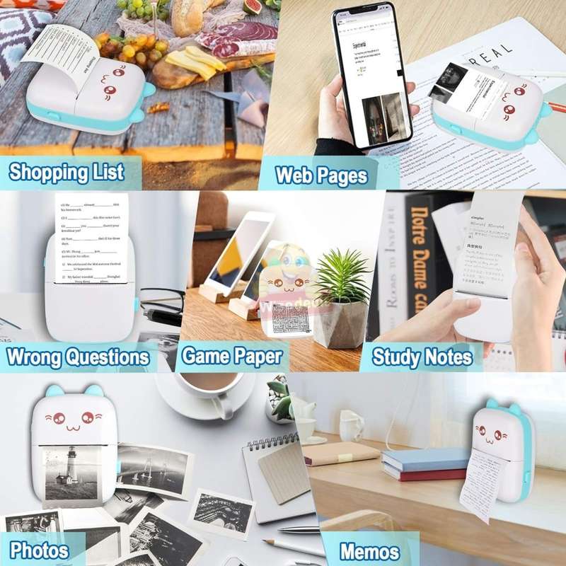 Bluetooth Thermal Printer APP for Android and Ios, Built-in Rechargeable Battery