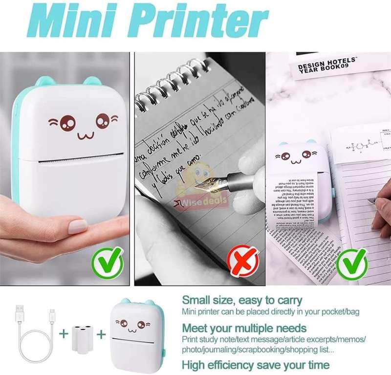 Bluetooth Thermal Printer APP for Android and Ios, Built-in Rechargeable Battery