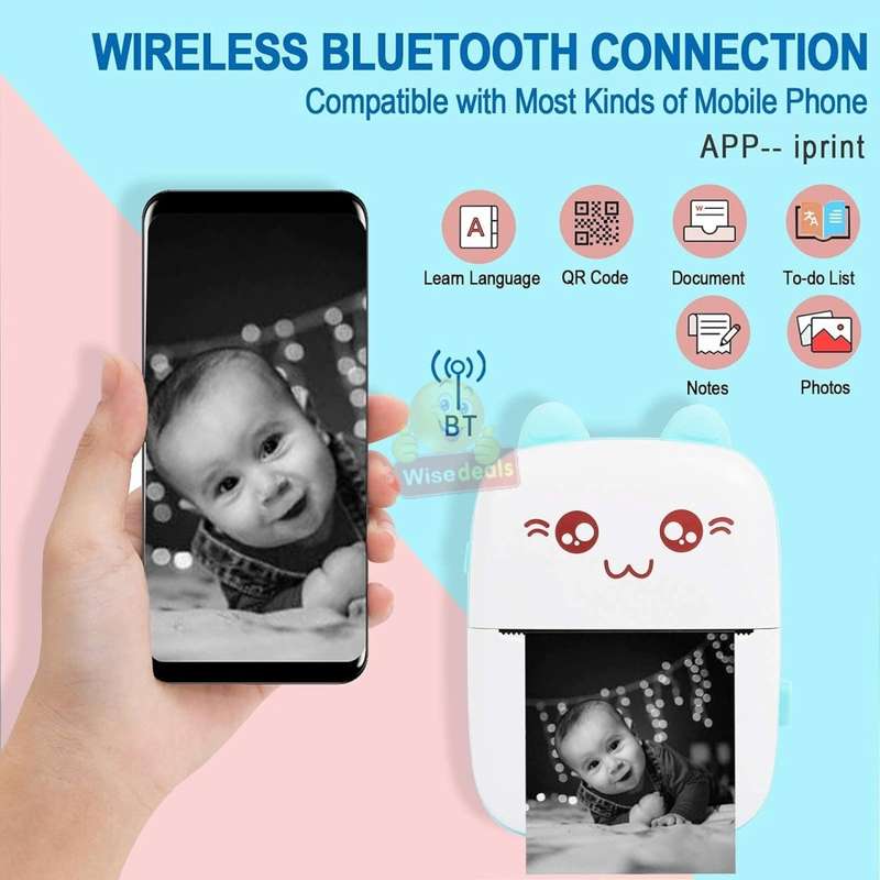 Bluetooth Thermal Printer APP for Android and Ios, Built-in Rechargeable Battery