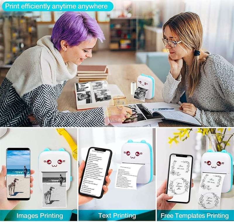 Bluetooth Thermal Printer APP for Android and Ios, Built-in Rechargeable Battery