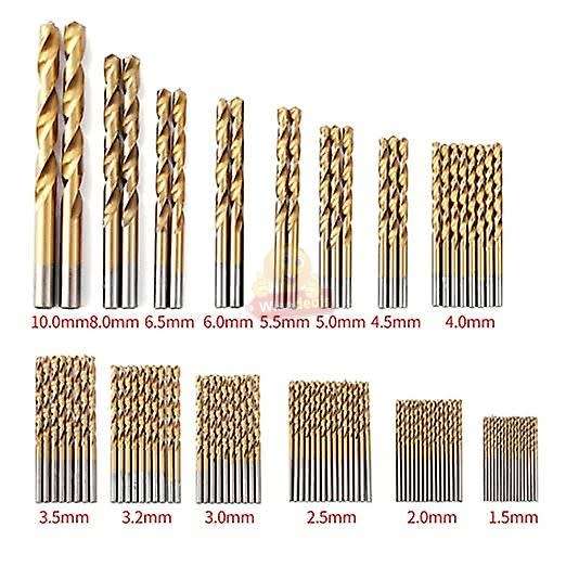 99 Piece Titanium High Speed Steel Twist Drill Bit Set in Handy Carry Case