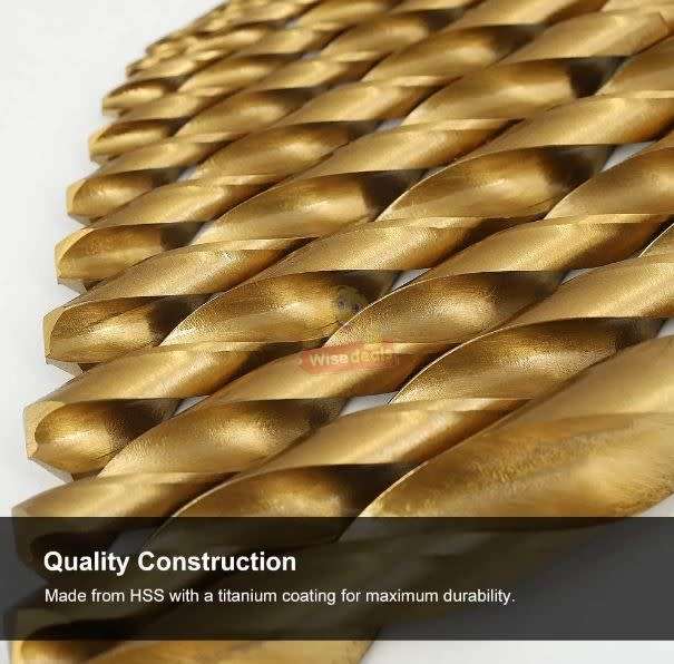 99 Piece Titanium High Speed Steel Twist Drill Bit Set in Handy Carry Case