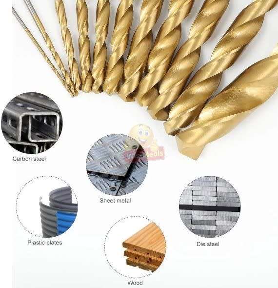 99 Piece Titanium High Speed Steel Twist Drill Bit Set in Handy Carry Case