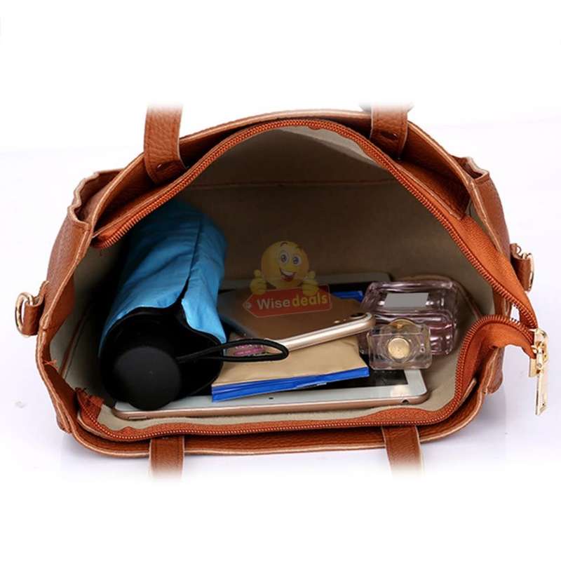 4-in-1 Handbag set, durable and made of PU Leather in Brown - START R1 ONLY