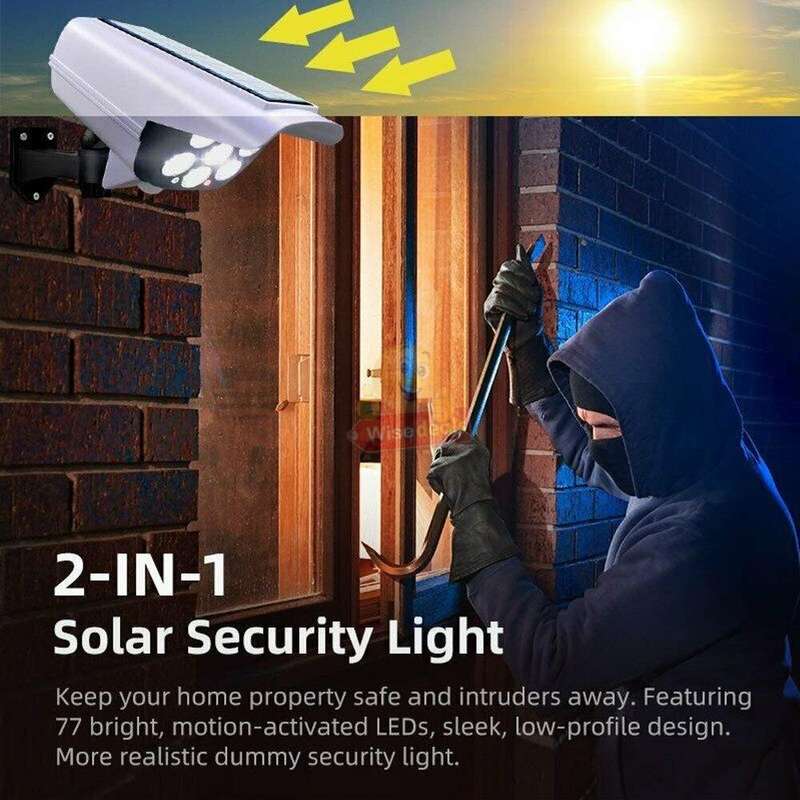 150W SOLAR PIR Motion Sensor Camera Light with Remote Control, 3 Setting Modes - START R1 ONLY