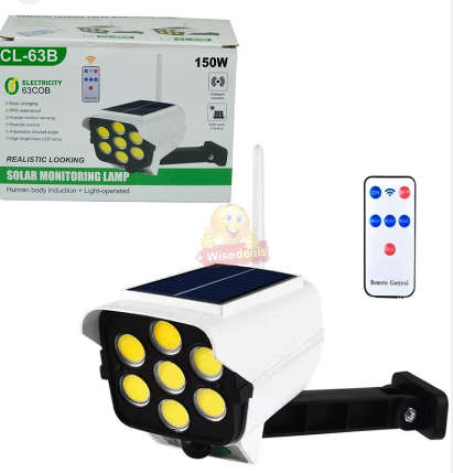 150W SOLAR PIR Motion Sensor Camera Light with Remote Control, 3 Setting Modes - START R1 ONLY