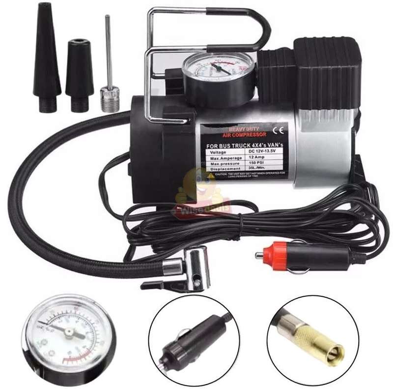 12V 120W Digital Air Compressor with Nozzles