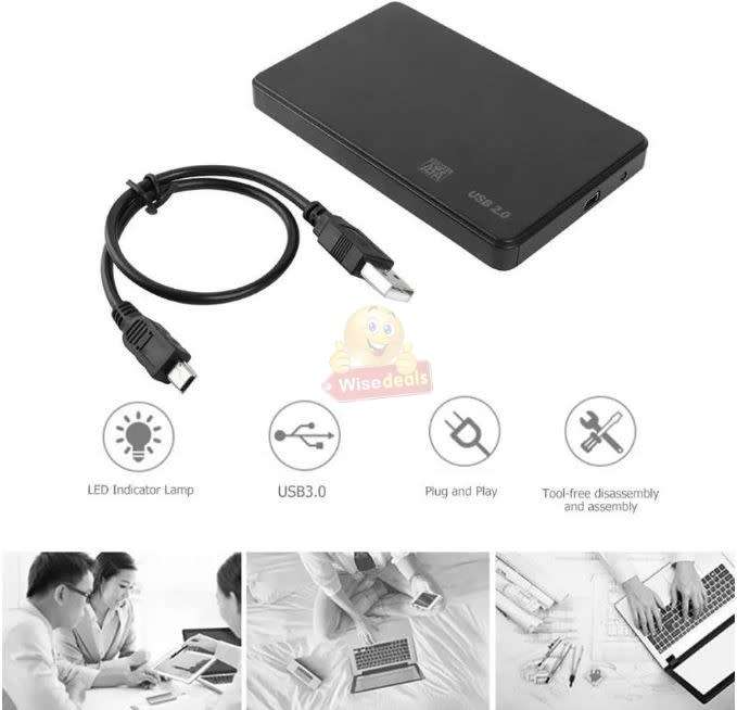 2.5-inch Hard Drive Box SATA USB 2.0 Portable HDD External Hard Disk Enclosure Case - START R1 ONLY