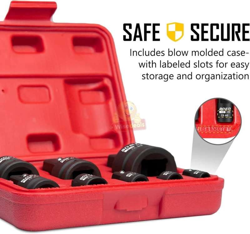 8Pc Heavy Duty Impact Socket Convertor Kit