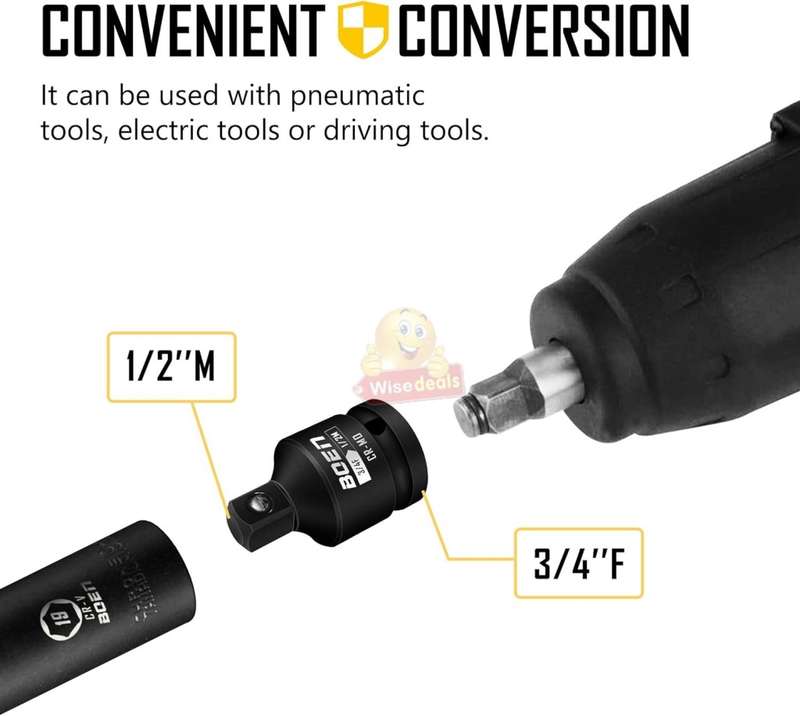 8Pc Heavy Duty Impact Socket Convertor Kit