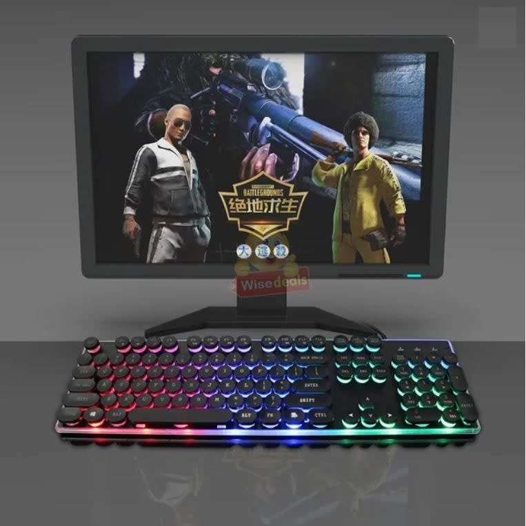 T-Wolf Retro Rainbow Gaming Keyboard with an Amazing Colour Spectrum