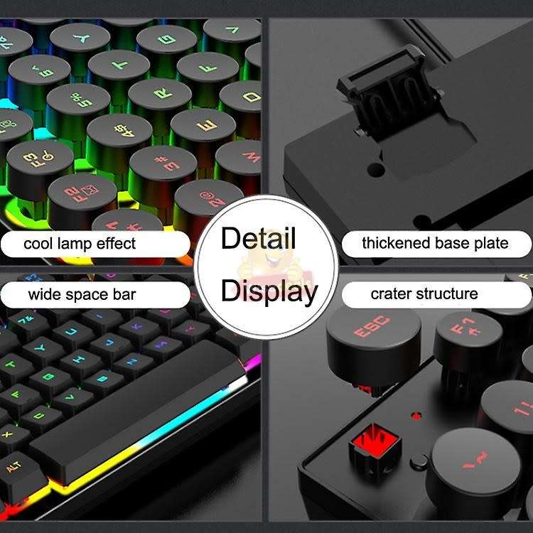 T-Wolf Retro Rainbow Gaming Keyboard with an Amazing Colour Spectrum