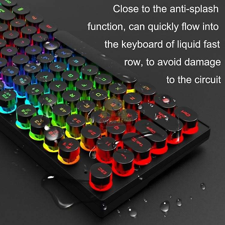 T-Wolf Retro Rainbow Gaming Keyboard with an Amazing Colour Spectrum