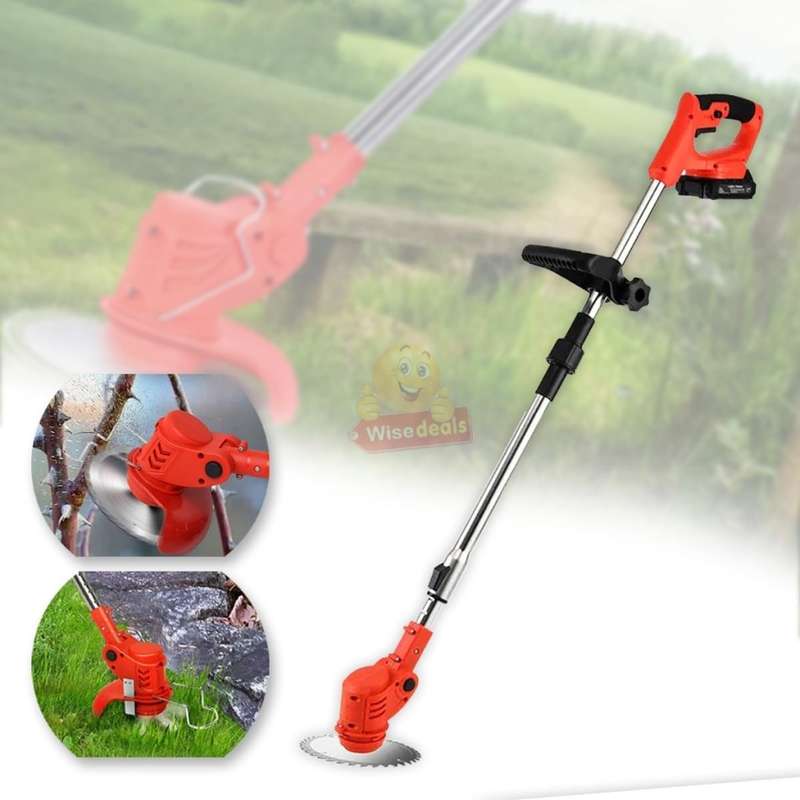 48V Rechargeable Wireless Lawn Mower and Grass Cutter, 2 X 48V Lithium Batteries & 3 Blade types