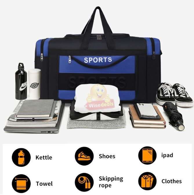 Large Sports Bag, Multi-Compartments, Durable and Water Resistant
