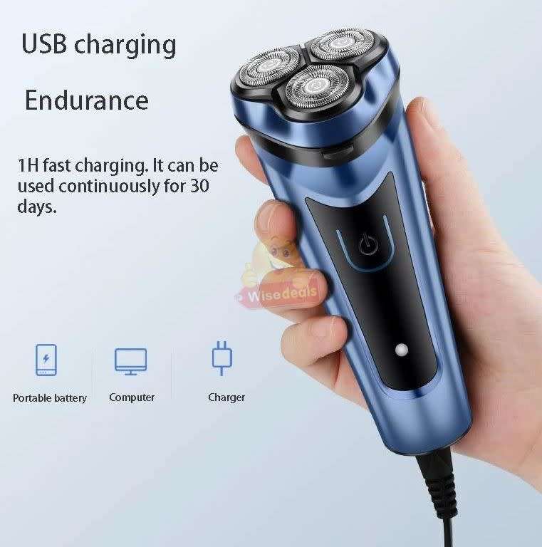 Electric Rechargeable Cordless 3 Head  Shaver