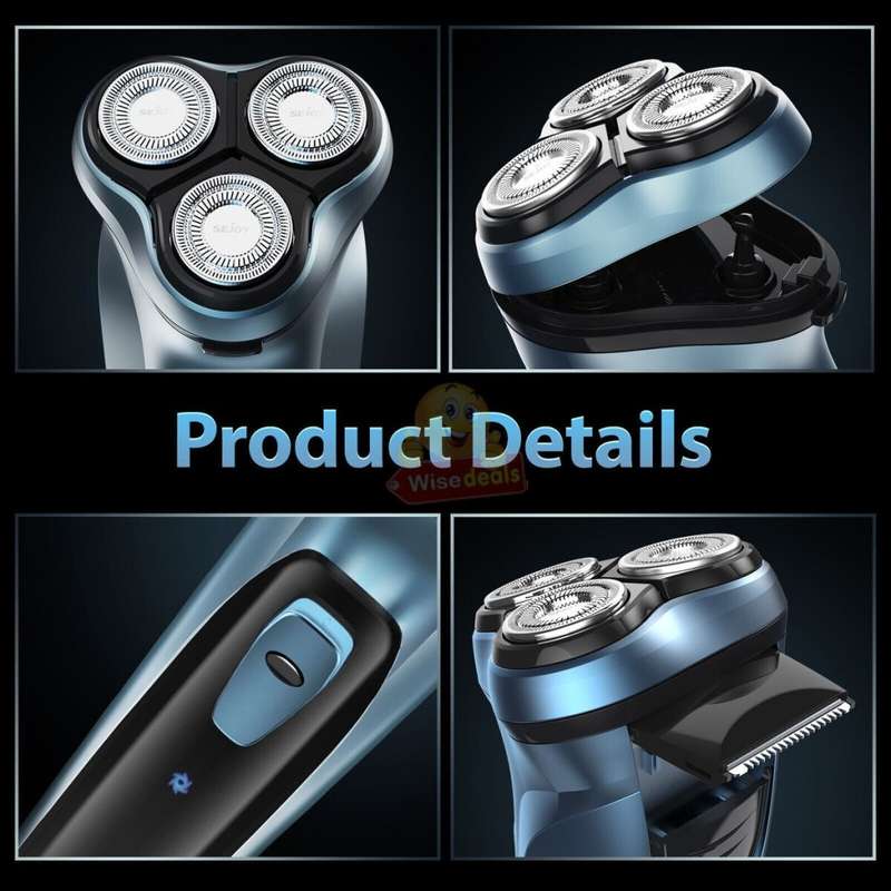 Electric Rechargeable Wet and Dry Shaver, Cordless, 4-Direction Flexible Head