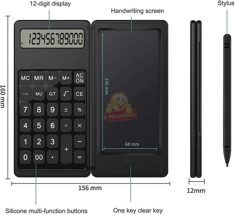 LCD Tablet Calculator, One-key Clear, Digital High-definition Display