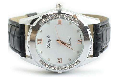 TWO Elegant Ladies Rinestone Wrist Watches - GET TWO FOR THE PRICE OF ONE (1 Black & 1 White)