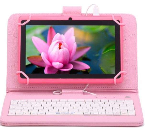 7" iRulu Android Tablet 8GB Including Pink Keyboard Case
