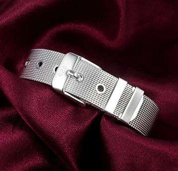 High Quality Original Silver Watchband Shaped Tennis Bracelet