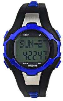 3D Waterproof Sport & Fitness LED Watch with Pedometer, Calories Counter, Heart Rate Monitor - Blue