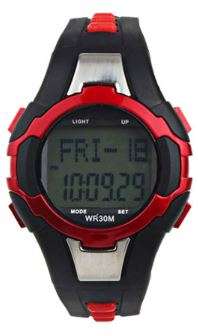 3D Waterproof Sport & Fitness LED Watch with Pedometer, Calories Counter, Heart Rate Monitor - Red