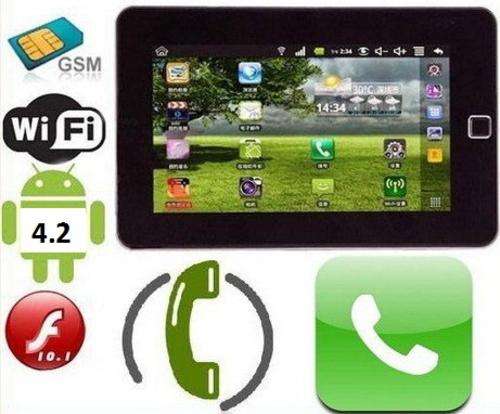 7" Android Smartphone Tablet, Wi-Fi, 3G, Dual Sim Cards, Dual Cameras, GPS, Full HD - Black