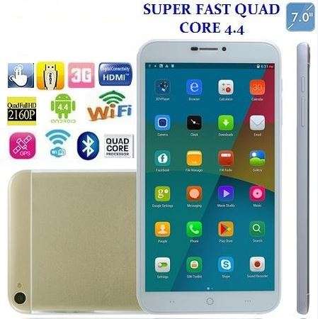 7" 3G Quad Core 4.4 Android Tablet PC, Wi-Fi, Bluetooth, Dual Cameras, Full HD