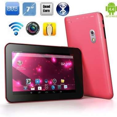 7" Quad Core Android 4.4. Tablet, Dual Cameras, Full HD, Wi-Fi, Bluetooth, 8GB, Touch Screen