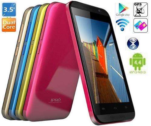 3.5" Android Dual Core 4.4 Smartphone, Wi-Fi, Dual Sim, Dual Cameras, Wi-Fi, LCD Screen - Pink