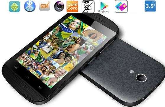 3.5" Android Dual Core 4.4 Smartphone, Wi-Fi, Dual Sim, Dual Cameras, Wi-Fi, LCD Screen - Black